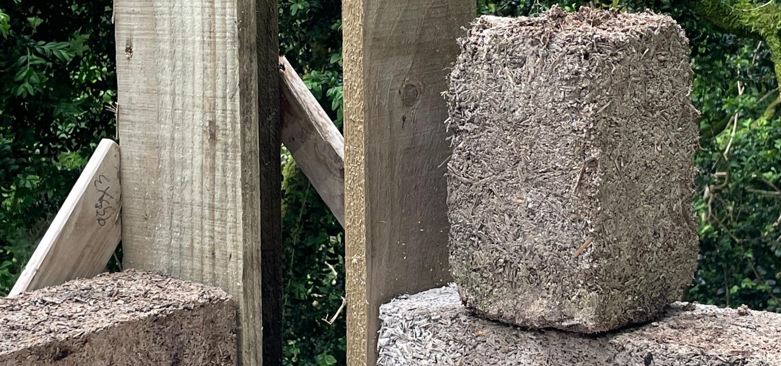 Hempcrete Block used as infill for a building in Wales